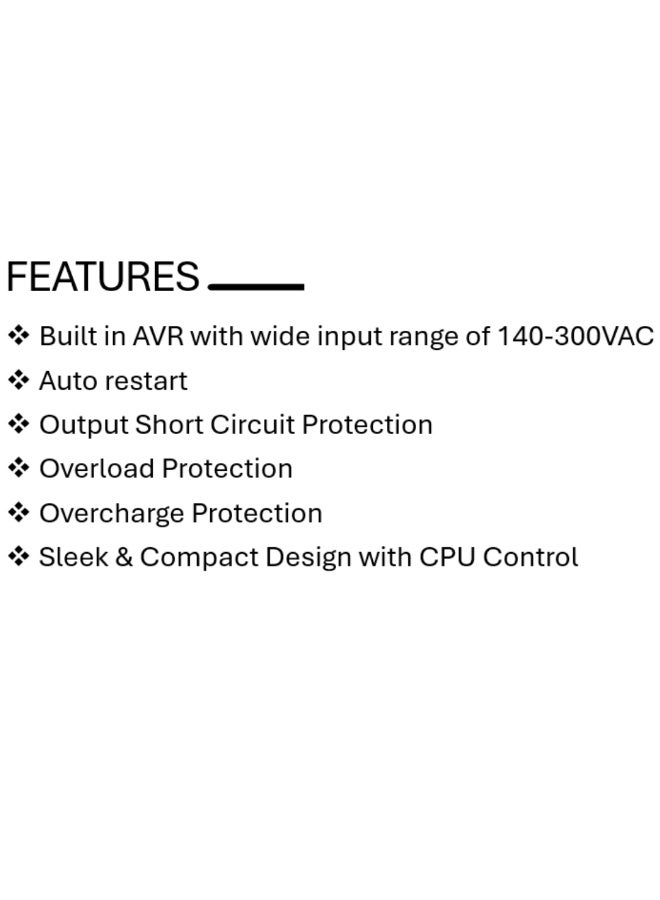 MERCURY ELITE 650 PRO, 650VA/390W, OFFLINE, 2X UNIVERSAL SOCKET, 7.5AH BATTERY - Image 4